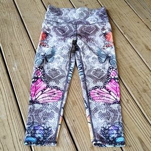 Evolution and Creation leggings colorful butterfly print sz. small
